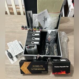 Coil TATTOO machine COMPLETE KIT all sterile in black hard shell case